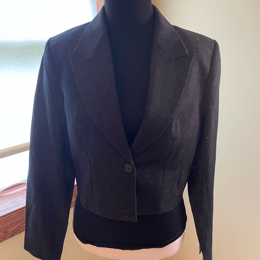 NWT Banana Republic Black Denim Suit with Bolero Blazer and Gaucho Trousers